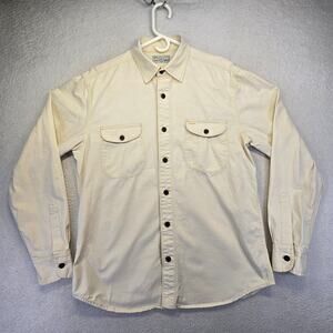 Vtg Lucky Brand Heavy Shirt Men M Long Sleeve Button Front Shacket Cotton Linen